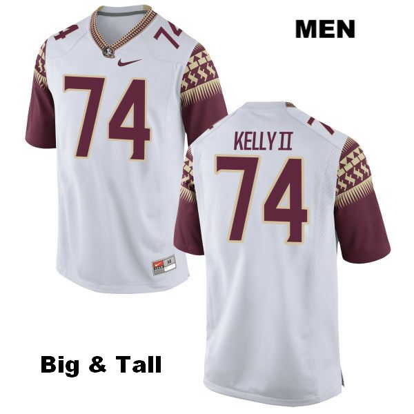 Men's NCAA Nike Florida State Seminoles #74 Derrick Kelly II College Big & Tall White Stitched Authentic Football Jersey HPF7069UW